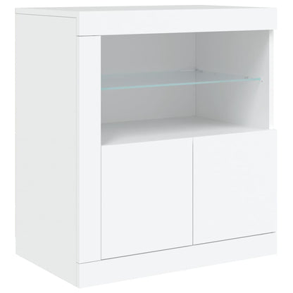 Skänk Vit LED-belysning 202x37x67 cm
