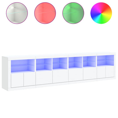 Skänk Vit LED-belysning 283x37x67 cm