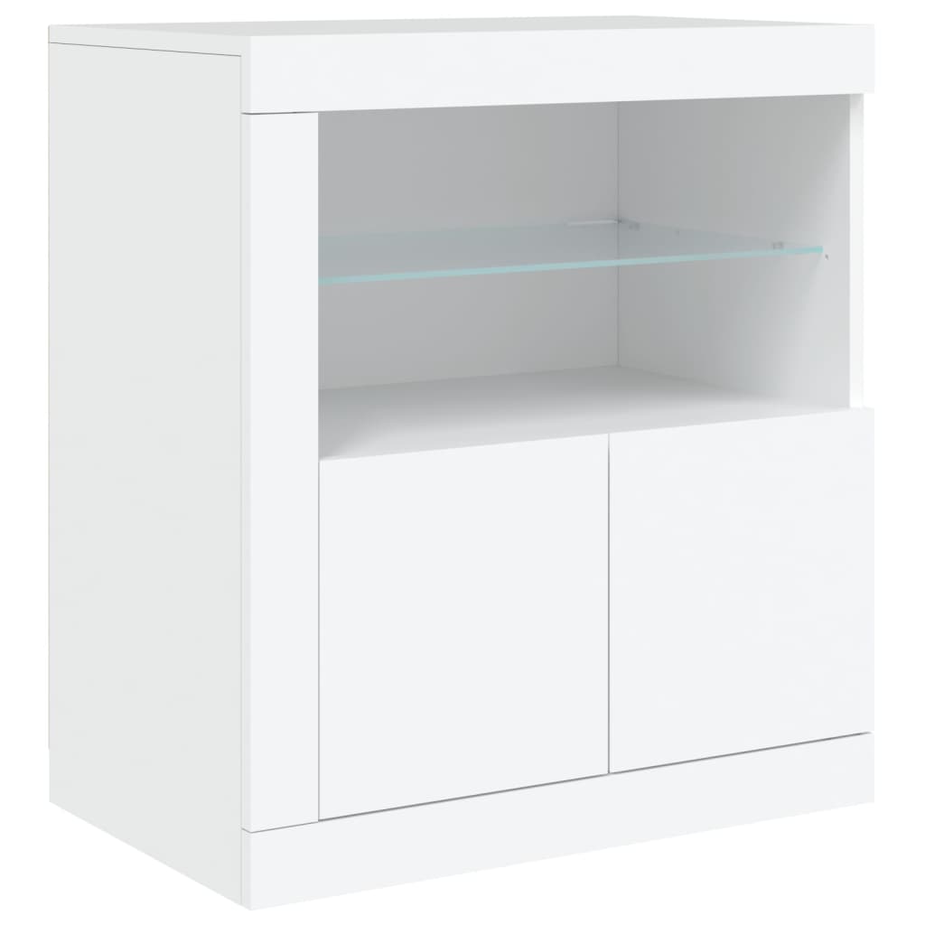 Skänk Vit LED-belysning 181,5x37x67 cm