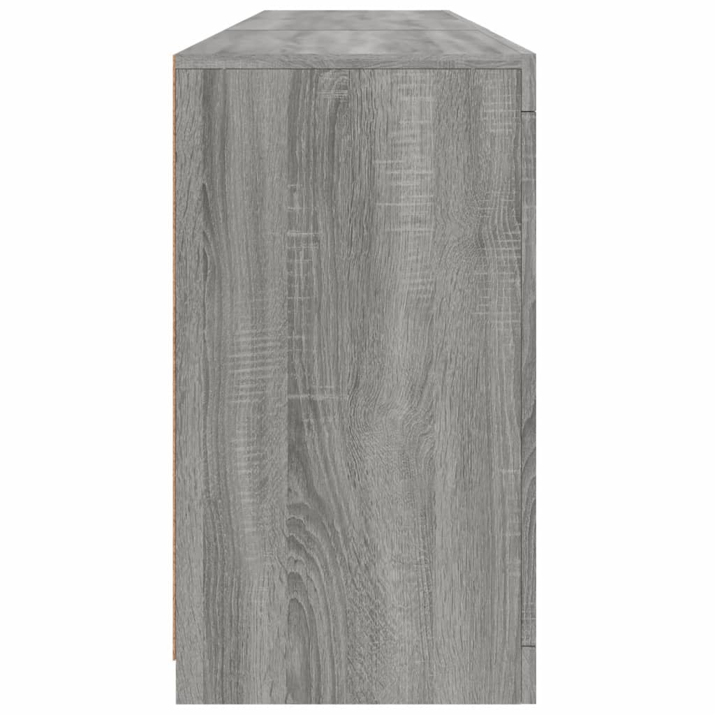 Skänk med LED-belysning grå sonoma 181,5x37x67 cm