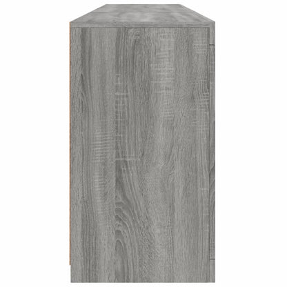 Skänk med LED-belysning grå sonoma 181,5x37x67 cm