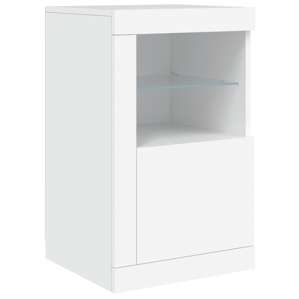 Skänk Vit LED-belysning 142,5x37x67 cm