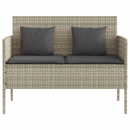 Trädgårdssoffa med kuddar ljusgrå konstrotting
