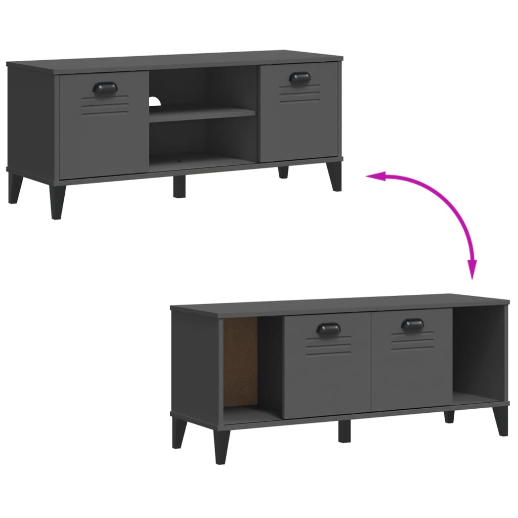 Skoställ Grå Skobänk VIKEN antracitgrå 106x35x45 cm