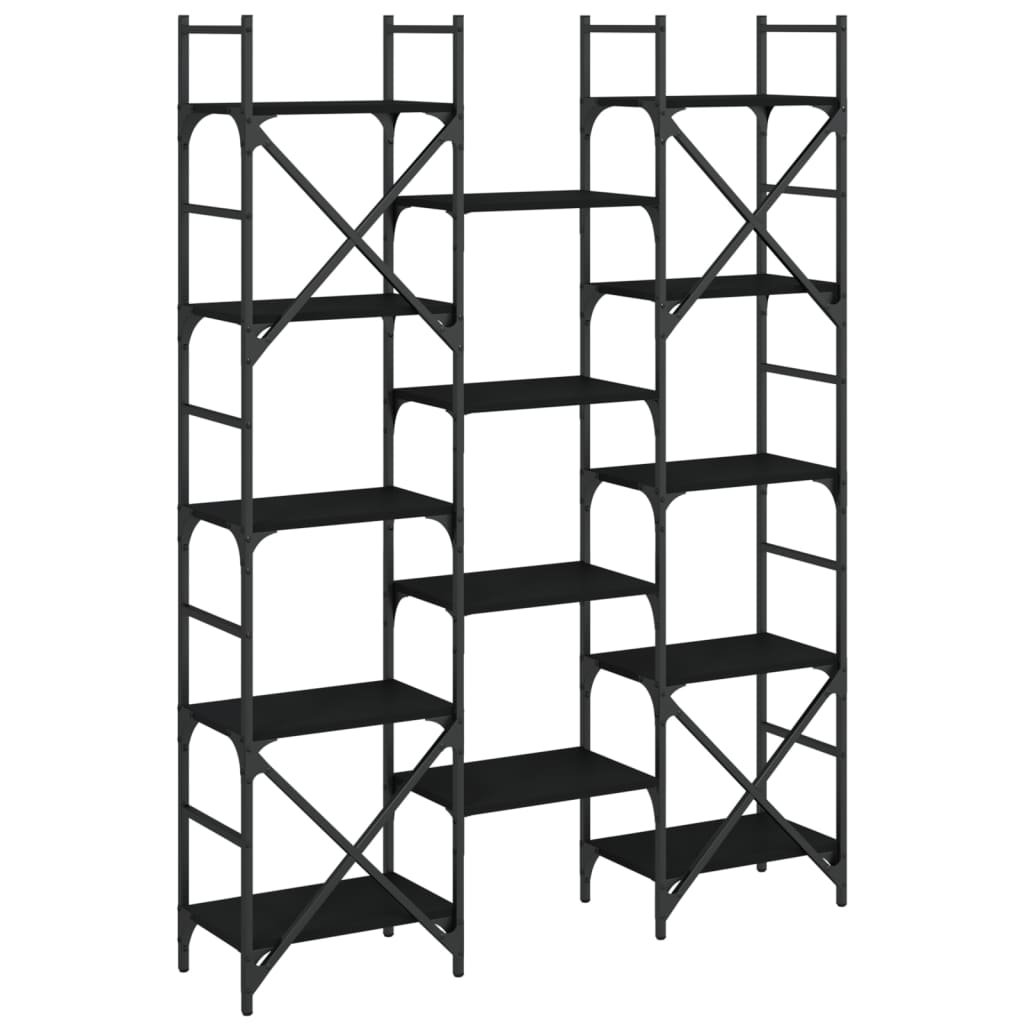 Bokhylla Svart 127,5x28,5x172,5 cm