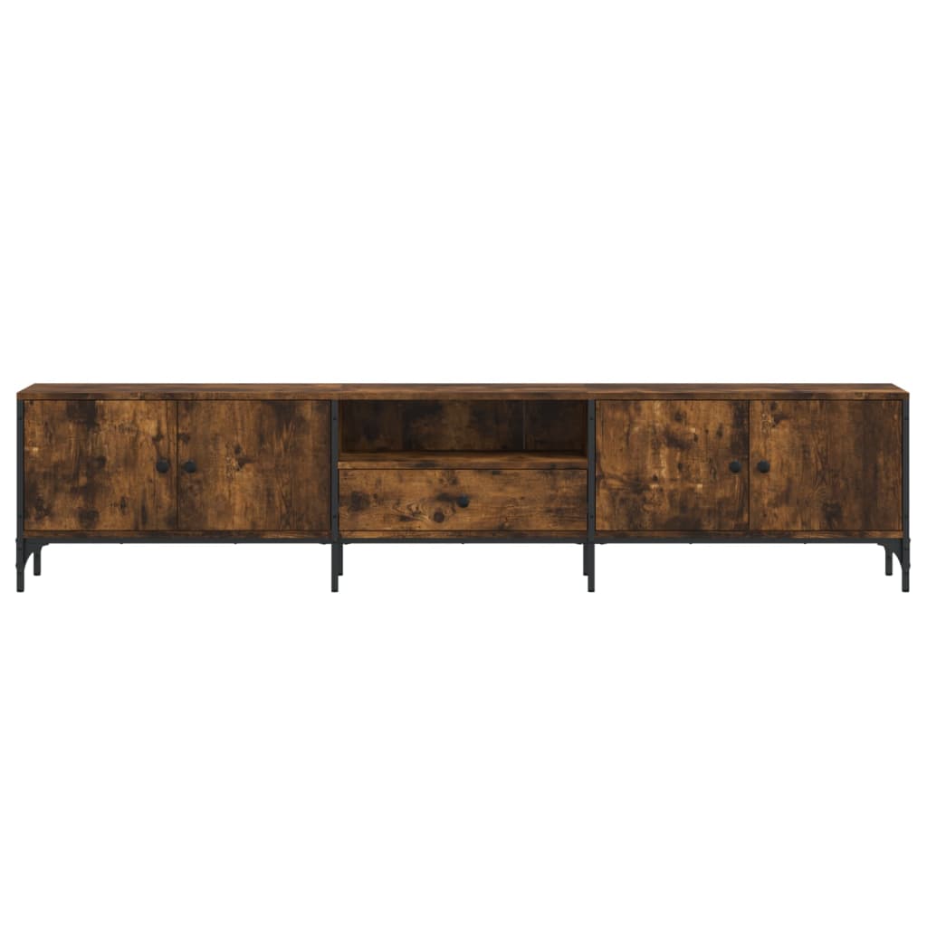 TV-Möbel Rökfärgad Ek TV-Bänk med låda 200x25x44 cm