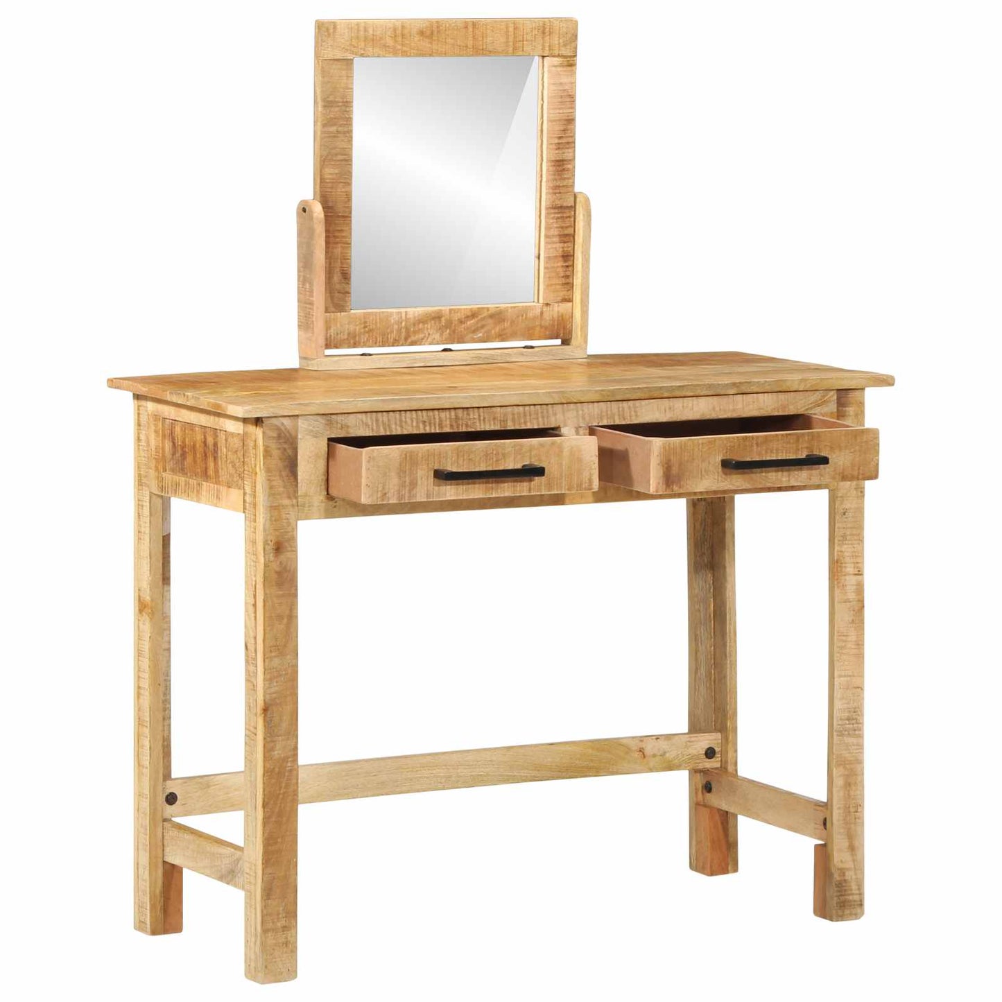 Smyckebord med låda Brun 100 x 40 x 120 cm Massivt mangoträ