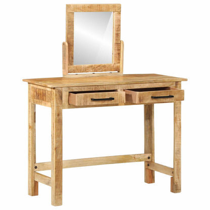 Smyckebord med låda Brun 100 x 40 x 120 cm Massivt mangoträ