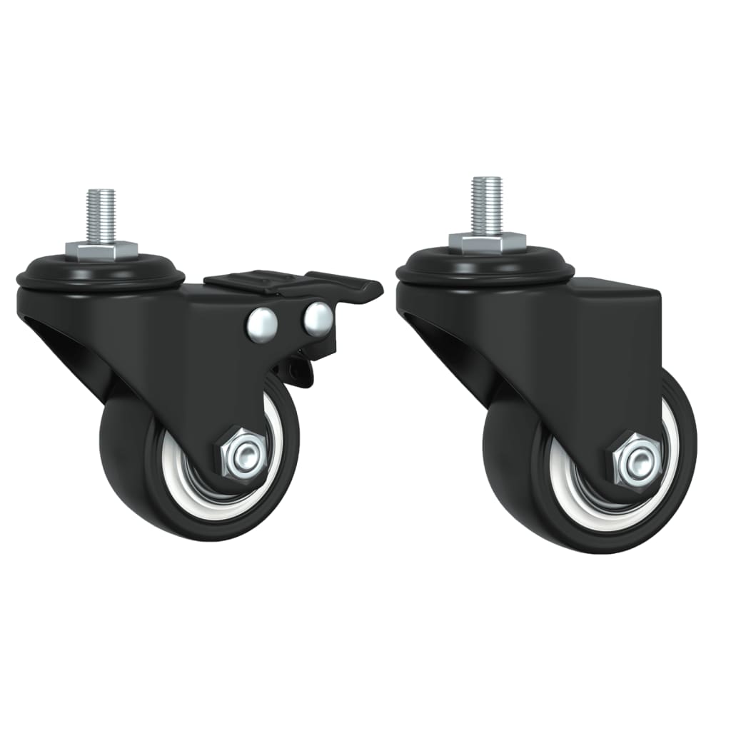 Soffbord Svart på hjul Rökfärgad Ek 91x55x34 cm