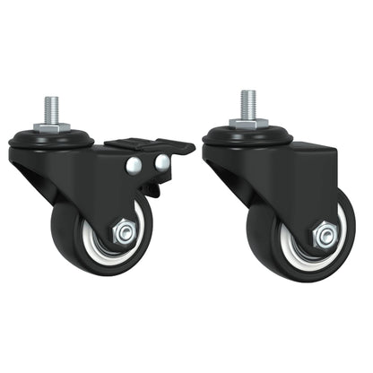 Soffbord Svart på hjul Rökfärgad Ek 91x55x34 cm