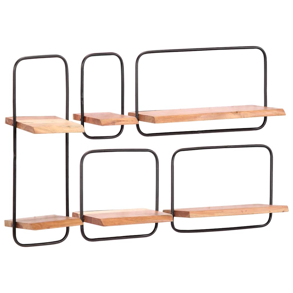 Vägghylla Trä 5 delar massivt Trä akacia