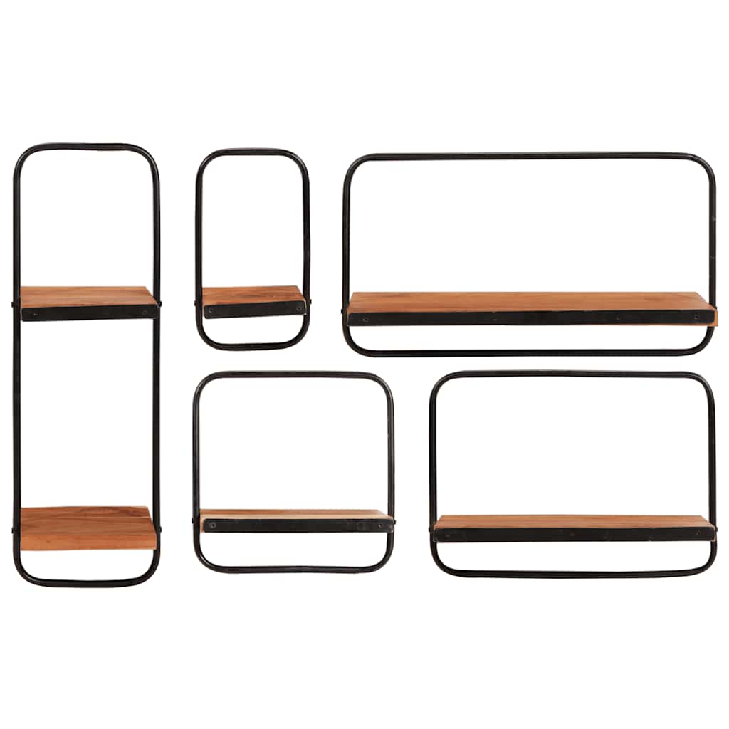 Vägghylla Trä 5 delar massivt Trä akacia