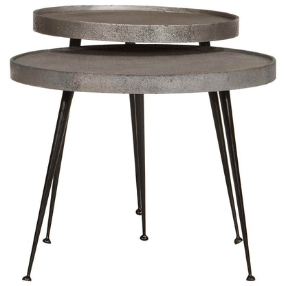 Soffbord DIV. 2 delar silverfärgat trä