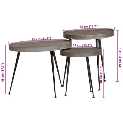 Soffbord DIV. 3 delar silver,