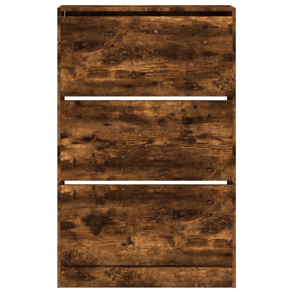 Skoställ Rökfärgad Ek 80x21x125,5 cm