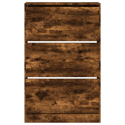 Skoställ Rökfärgad Ek 80x21x125,5 cm