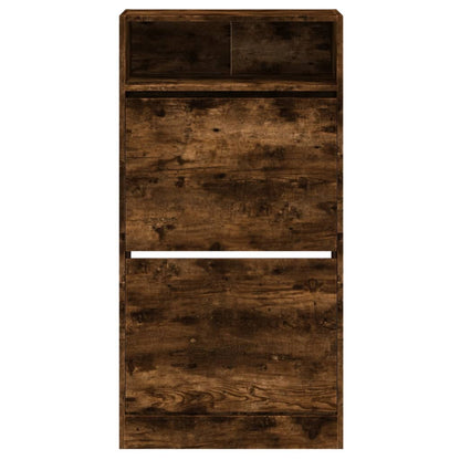 Skoställ Rökfärgad Ek Skohylla 60x34x116 cm