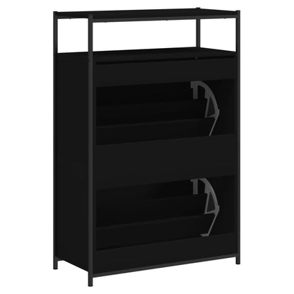 Skoställ Svart Skohylla 75x34x112 cm