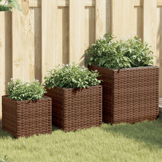 Utomhus Blomkruka Konstrotting 3 st Brun