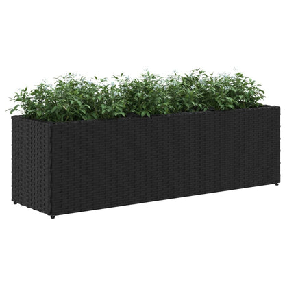 Utomhus Blomkruka Konstrotting med 3 krukor Svart 105x30x32 cm