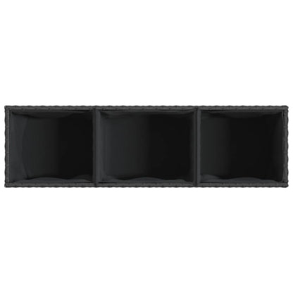 Utomhus Blomkruka Konstrotting med 3 krukor Svart 105x30x32 cm