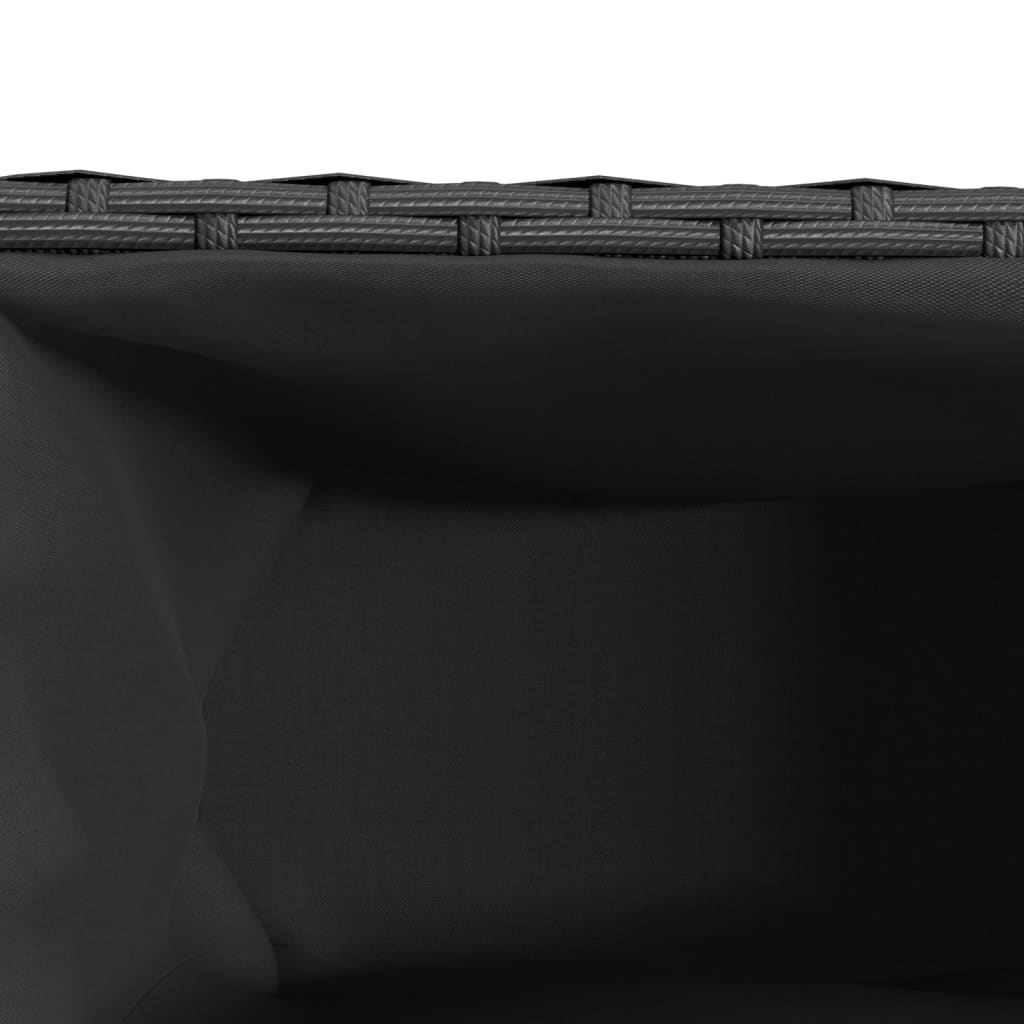 Utomhus Blomkruka Konstrotting med hjul & 3 krukor Svart 107x32x38 cm