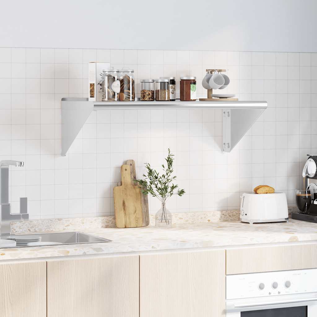 Vägghylla DIV. 100x45x31 cm silver rostfritt stål