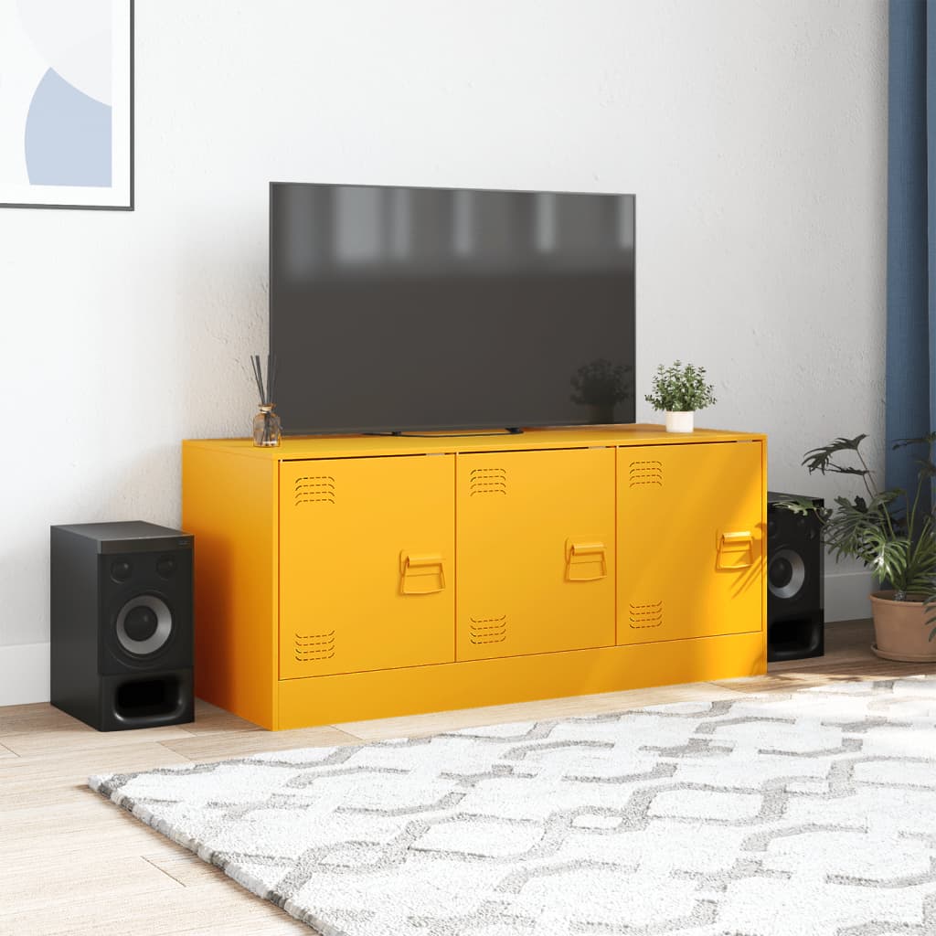 TV-Möbel DIV. TV-Skåp senapsgul 99x39x44 cm stål