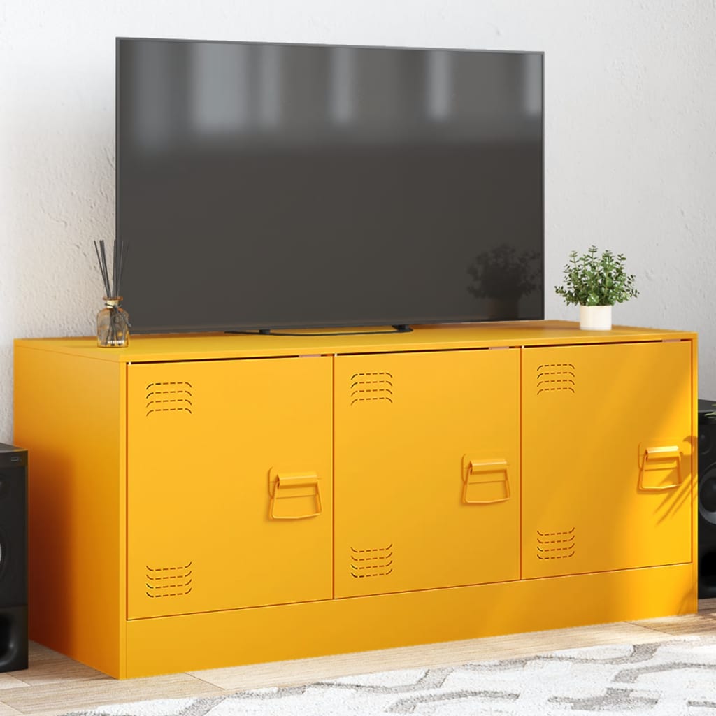 TV-Möbel DIV. TV-Skåp senapsgul 99x39x44 cm stål