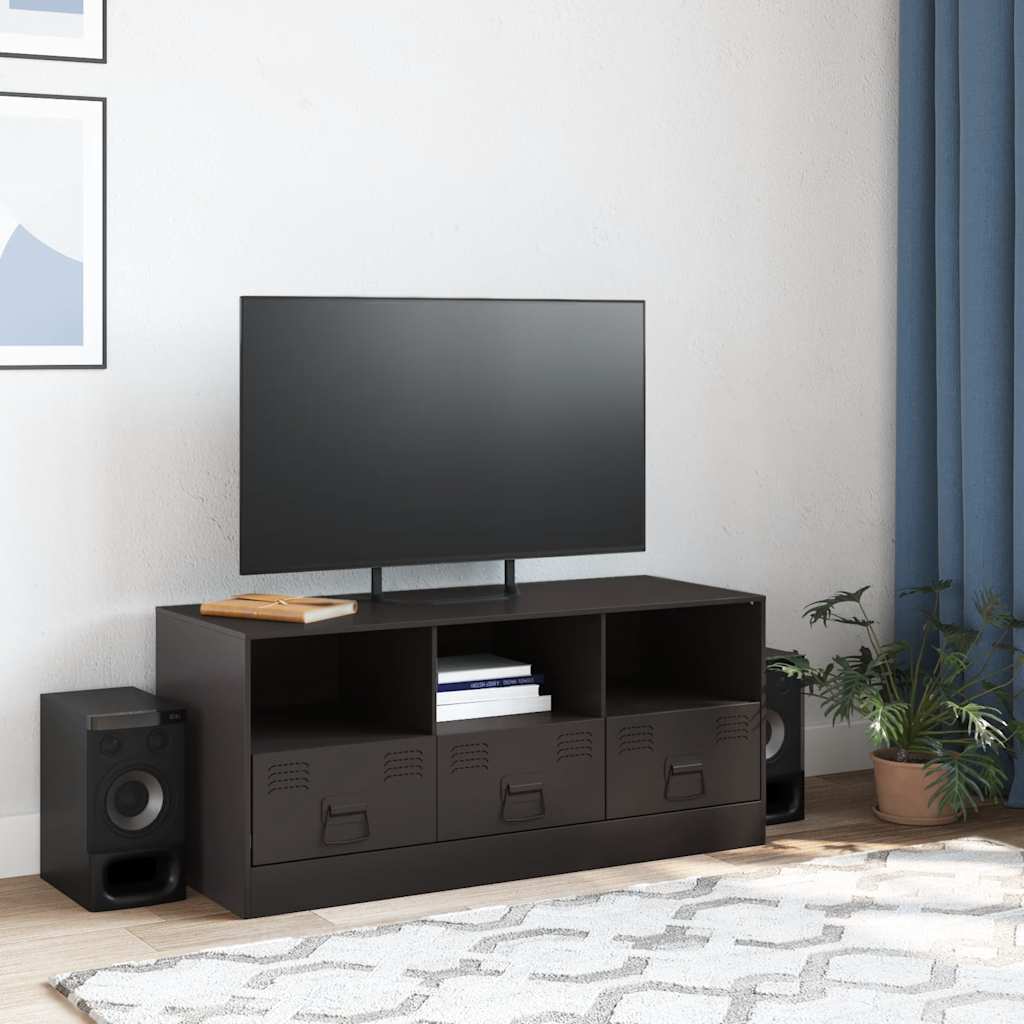 TV-Möbel Svart TV-skåp 99x39x44 cm stål