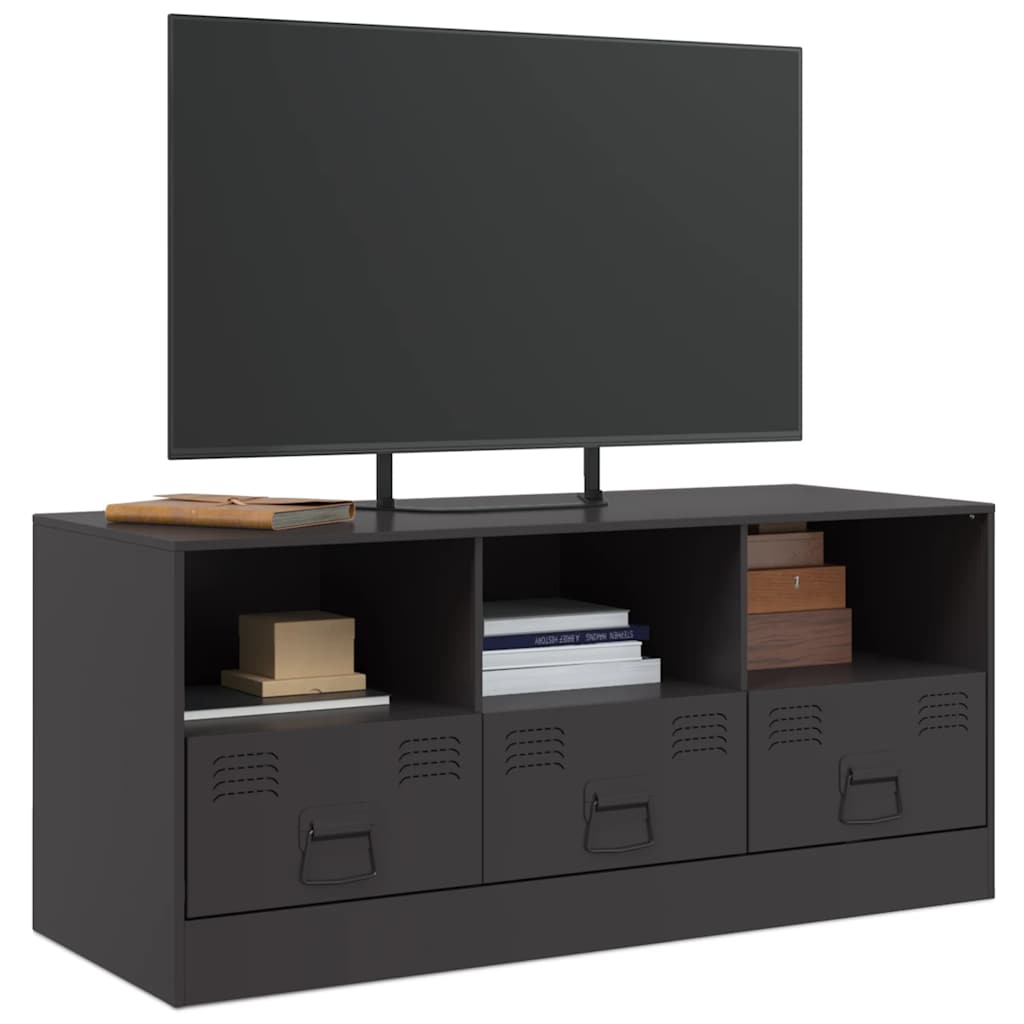 TV-Möbel Svart TV-skåp 99x39x44 cm stål