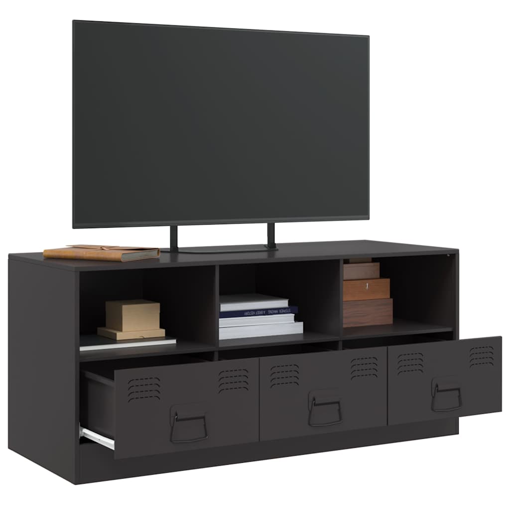 TV-Möbel Svart TV-skåp 99x39x44 cm stål