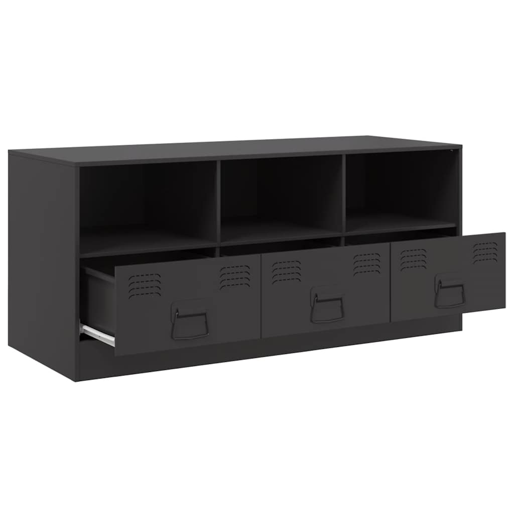 TV-Möbel Svart TV-skåp 99x39x44 cm stål