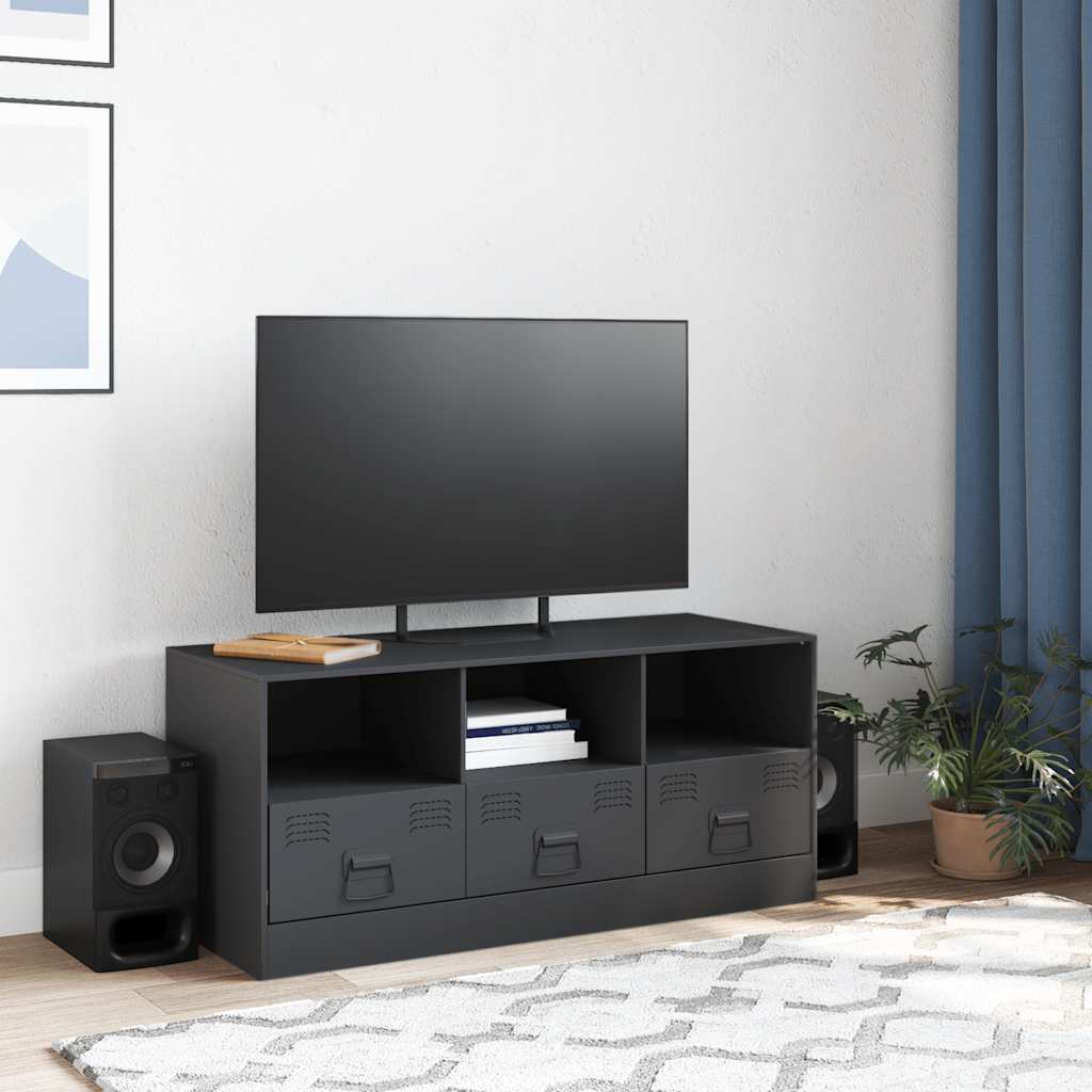 TV-Möbel DIV. TV-Skåp antracit 99x39x44 cm stål
