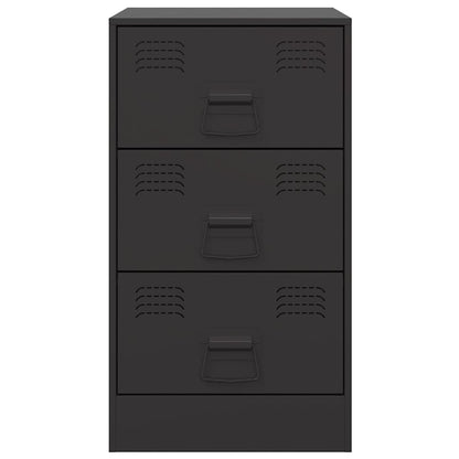 Sängbord Nattduksbord Svart Sängskåp 34,5x39x62 cm stål