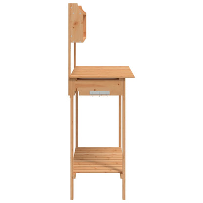 Utomhus Blomställning Planteringsbord Odlingsbänkmed vask 110,5x45x124,5 cm massivt granträ