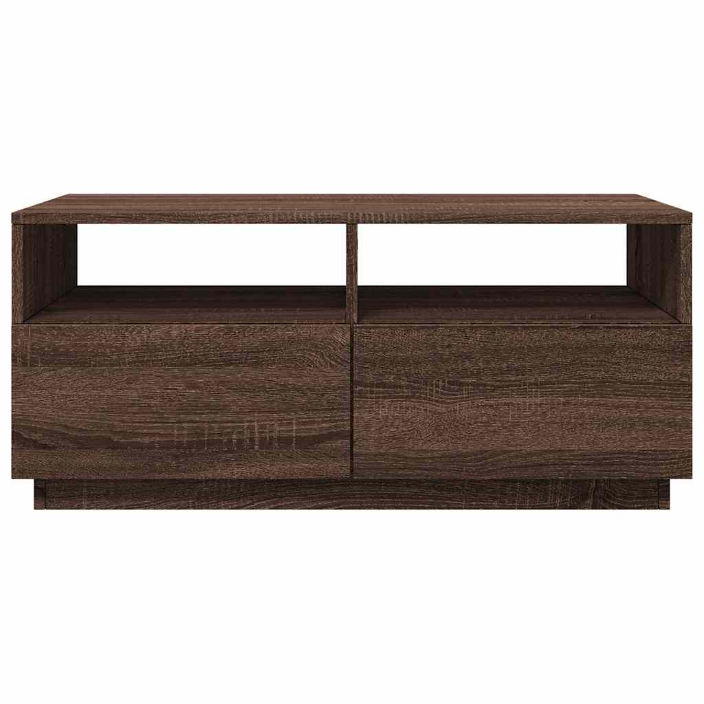 Soffbord Brun Ek LED 90x49x40 cm