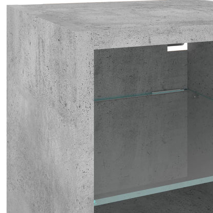 Tv-bänk 8 delar LED betonggrå konstruerat trä