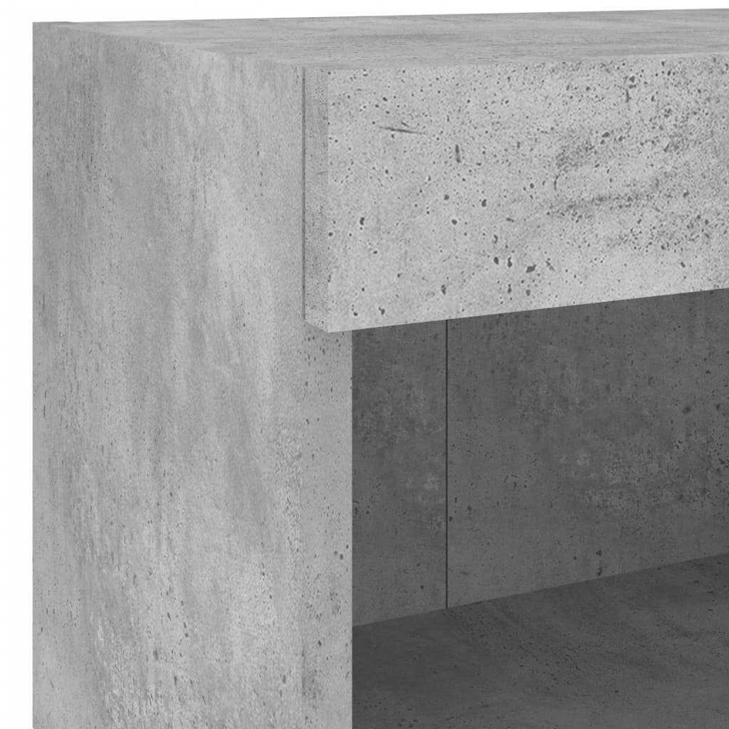 Tv-bänk 5 delar LED betonggrå konstruerat trä