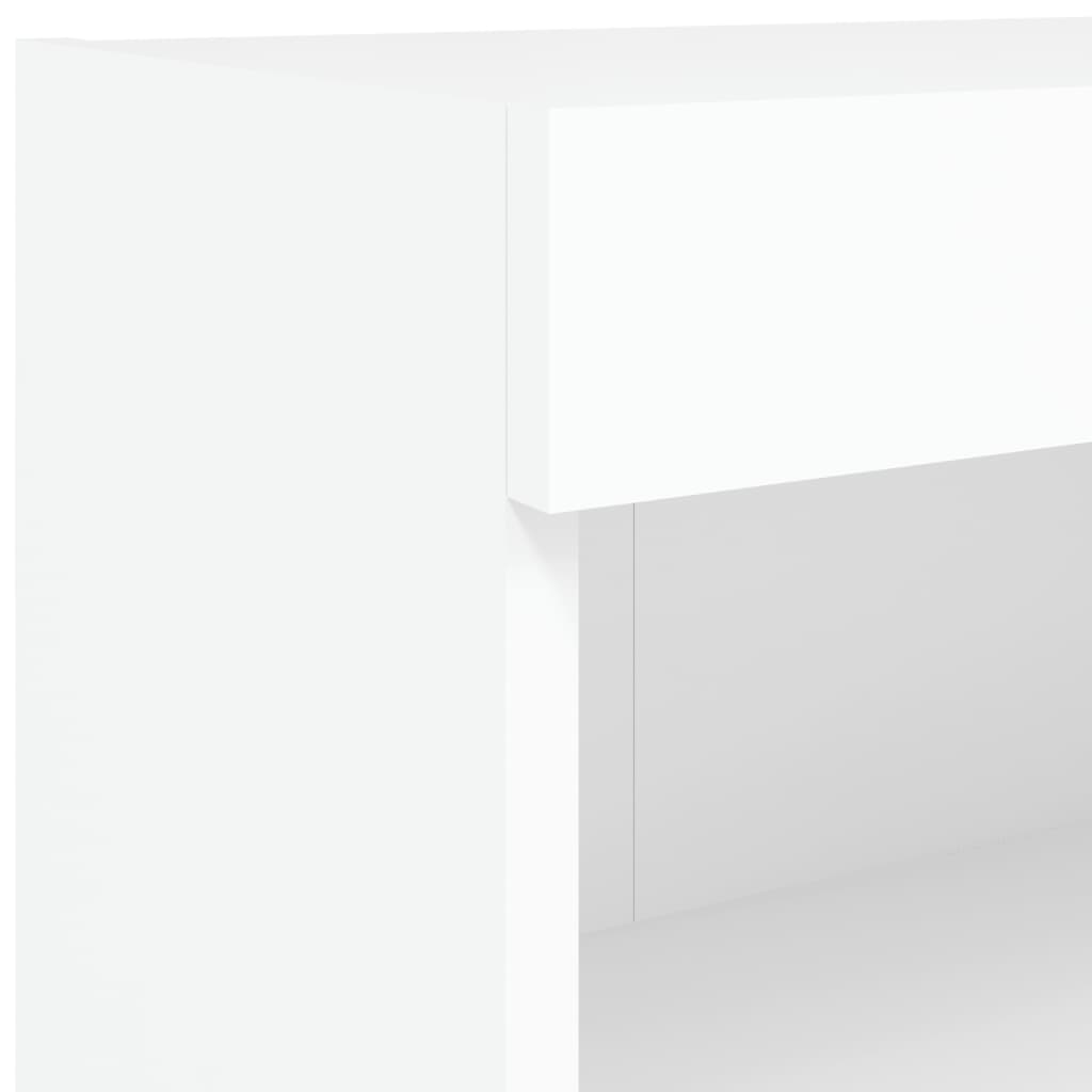 Tv-bänk 5 delar LED vit konstruerat trä