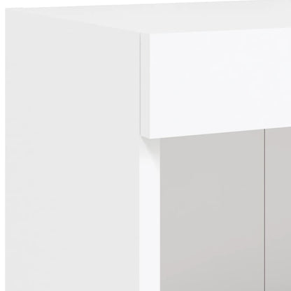 Väggmonterade tv-skåp 6 delar med LEDs vit