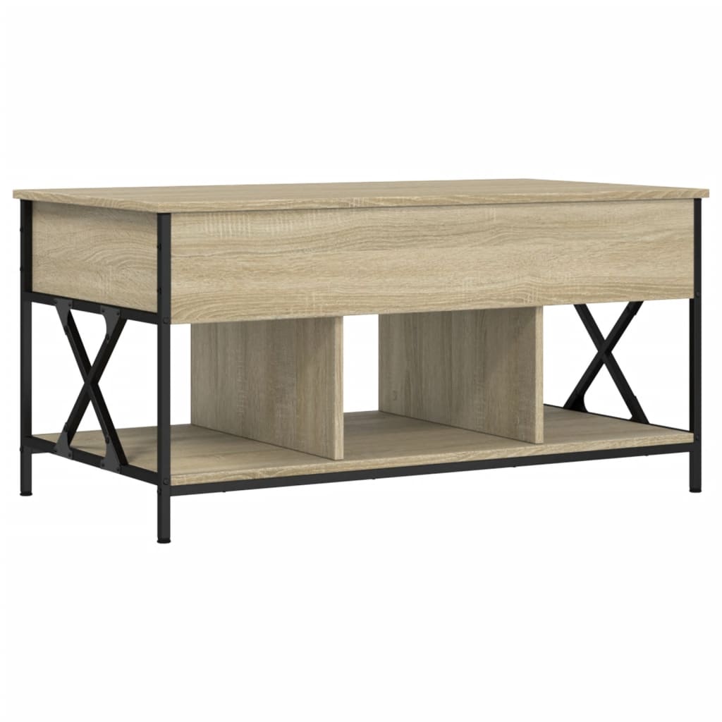 Soffbord Sonoma Ek 100x55x50 cm och metall