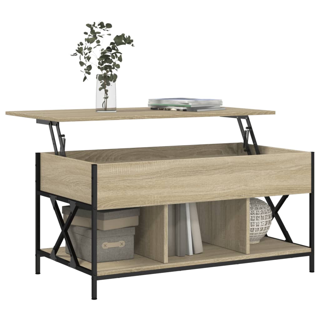 Soffbord Sonoma Ek 100x55x50 cm och metall