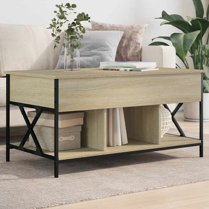 Soffbord Sonoma Ek 100x55x50 cm och metall