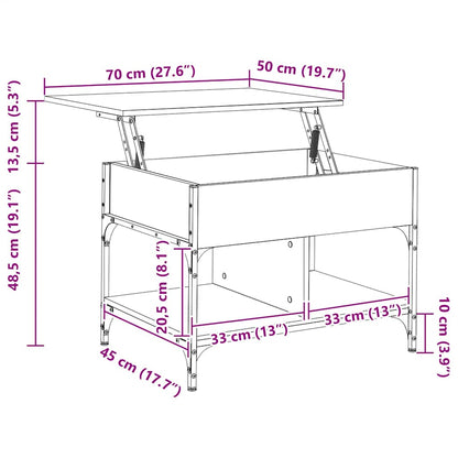 Soffbord Svart 70x50x50 cm och metall
