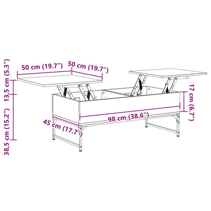 Soffbord Sonoma Grå 100x50x40 cm metall