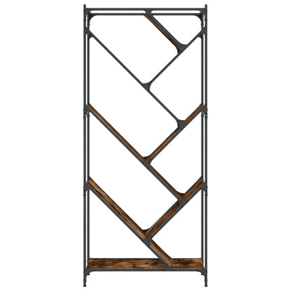 Bokhylla Rökfärgad Ek 79x30x180 cm metall