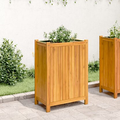 Utomhus Blomkruka Trä med foder 54x31x75 cm massivt akaciaträ