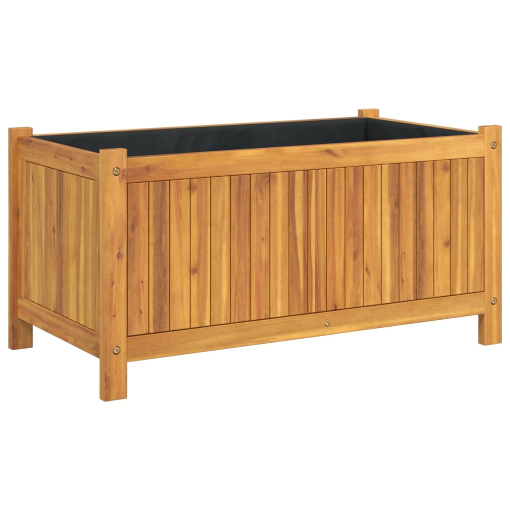 Utomhus Blomkruka Trä med foder 80x42x40 cm massivt akaciaträ