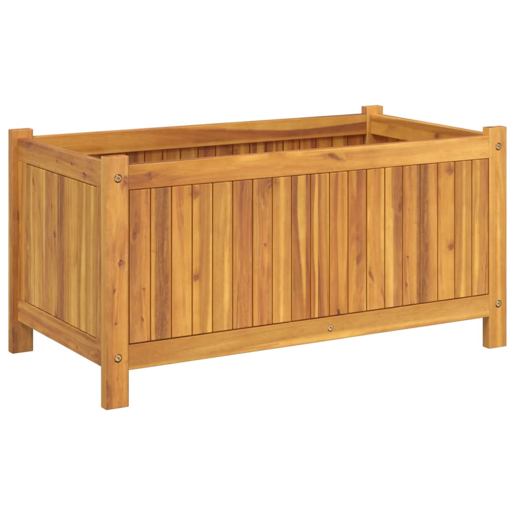 Utomhus Blomkruka Trä med foder 80x42x40 cm massivt akaciaträ